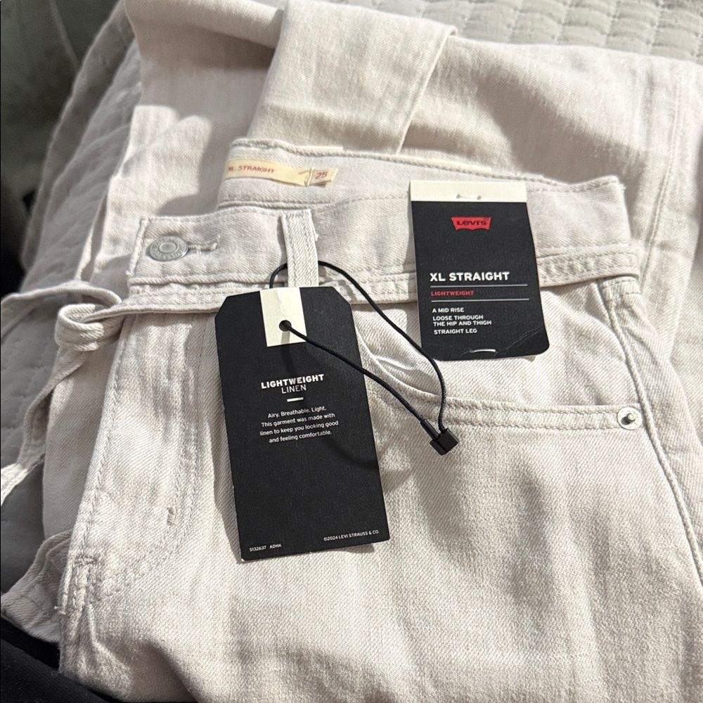 Women’s Levi's XL Straight Lightweight Linen Jeans - light gray